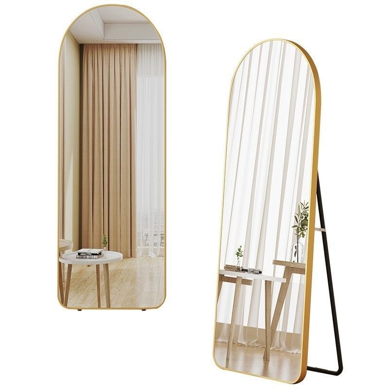 Standing Upper Curved shape full length dressing mirror with metallic frame