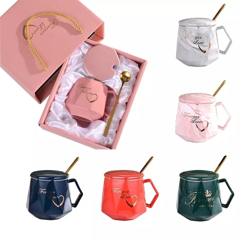 Diamond Shape Ceramic Cup Set Gift