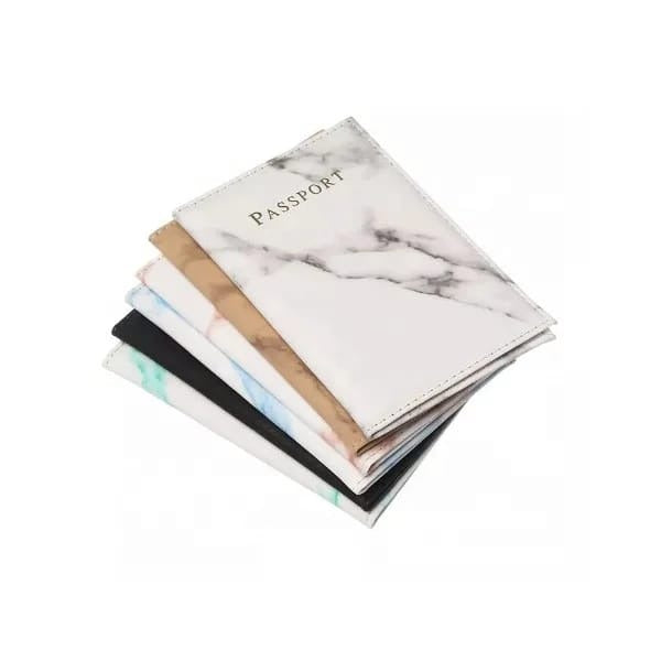 Pu leather passport cover with marble effect