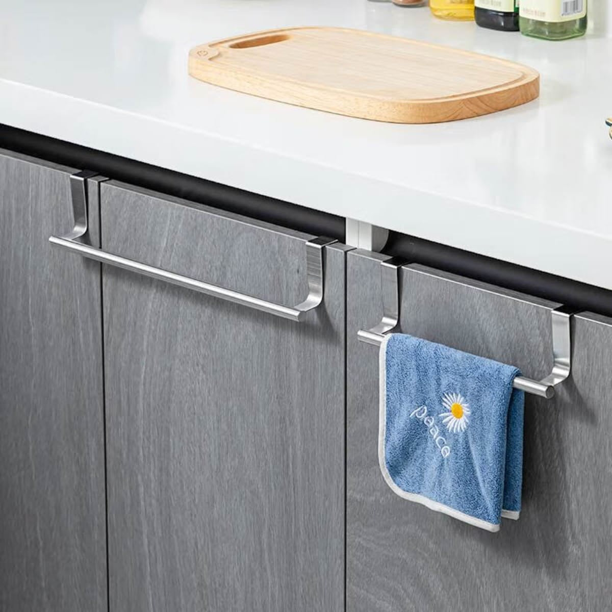 kitchen cabinet door towel bar stainless steel door back towel hanging