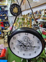 luxury clock with rotating gears