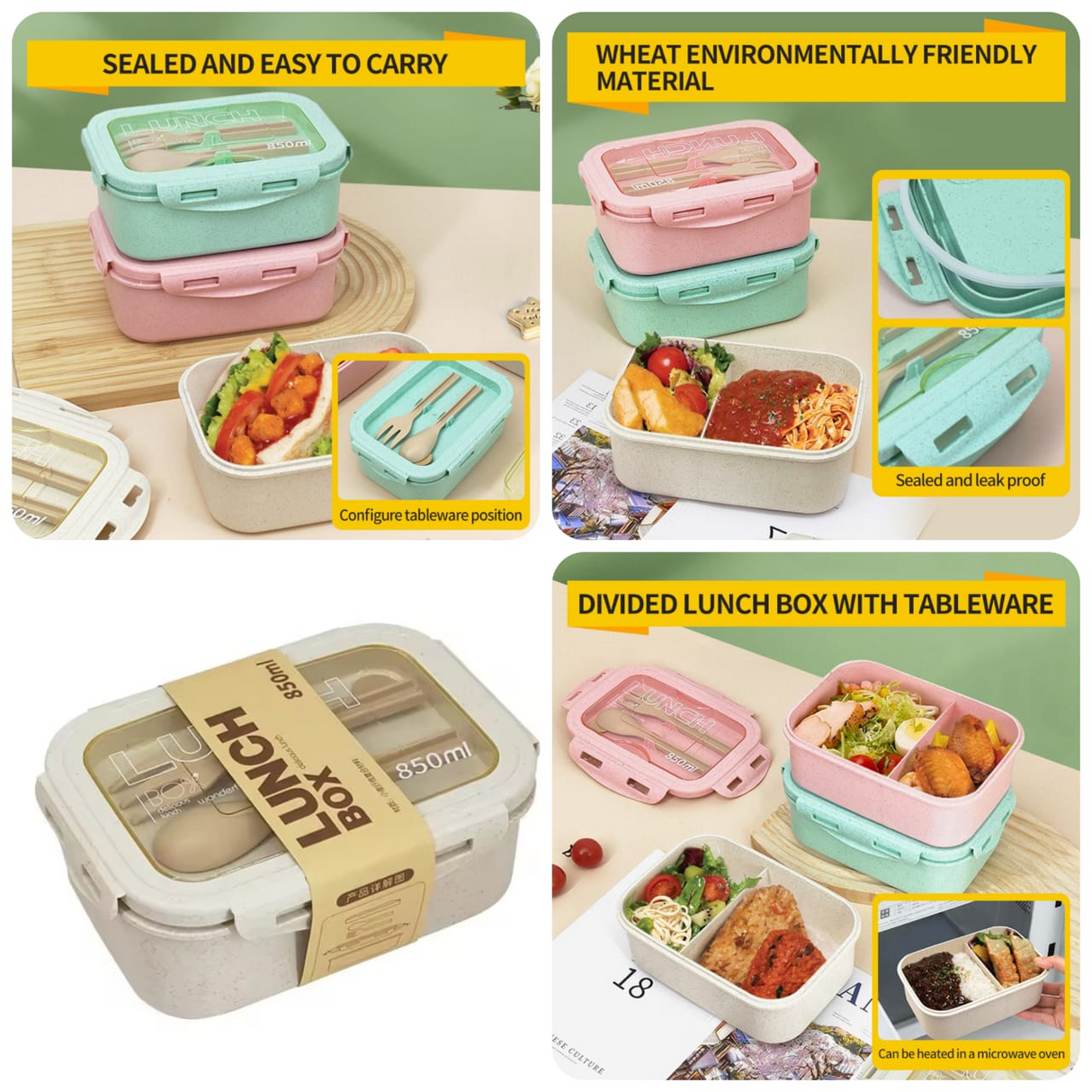 bento lunch box with 2 compartments and spoon