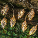 New Christmas Pine Cone Light String Christmas Fairy Lights String Party Decor Christmas Tree Pendant 10PCS