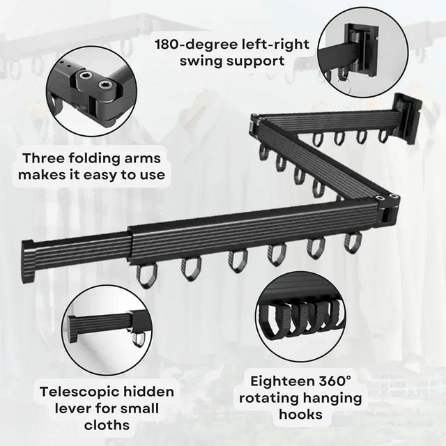 Foldable wall mounted Drying Rack Clothes 