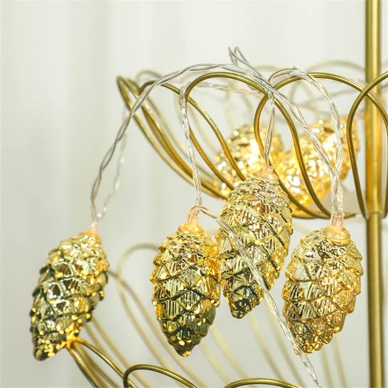 New Christmas Pine Cone Light String Christmas Fairy Lights String Party Decor Christmas Tree Pendant 10PCS