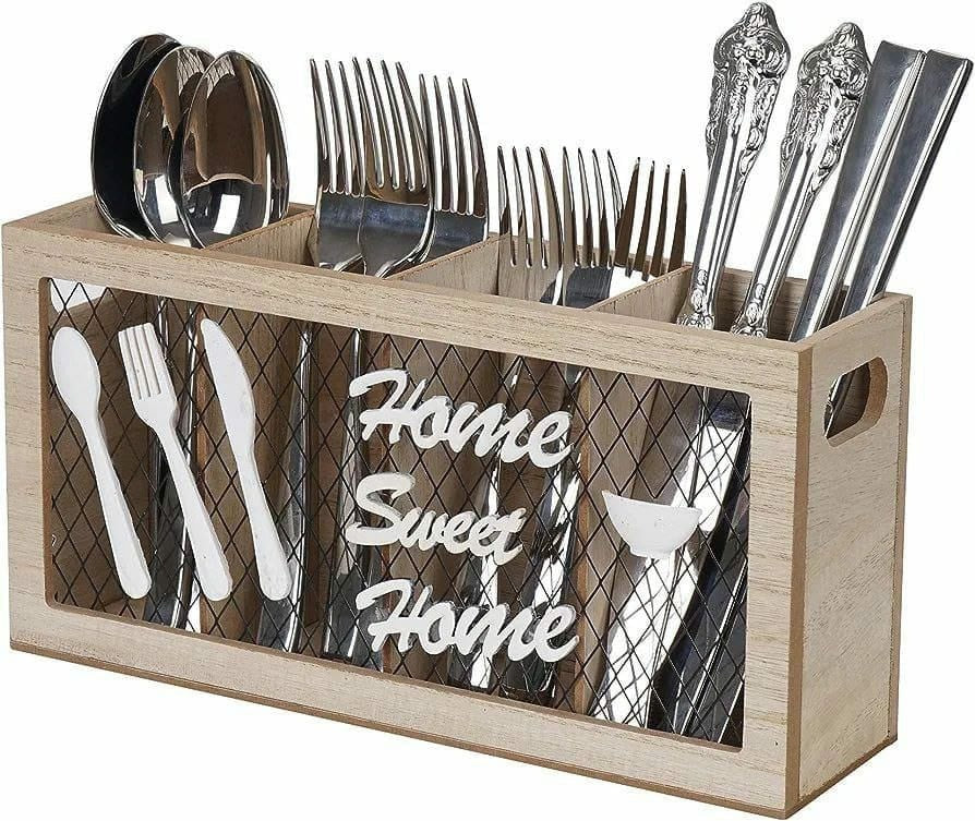 Wooden Kitchen Utensils Holder Cutlery