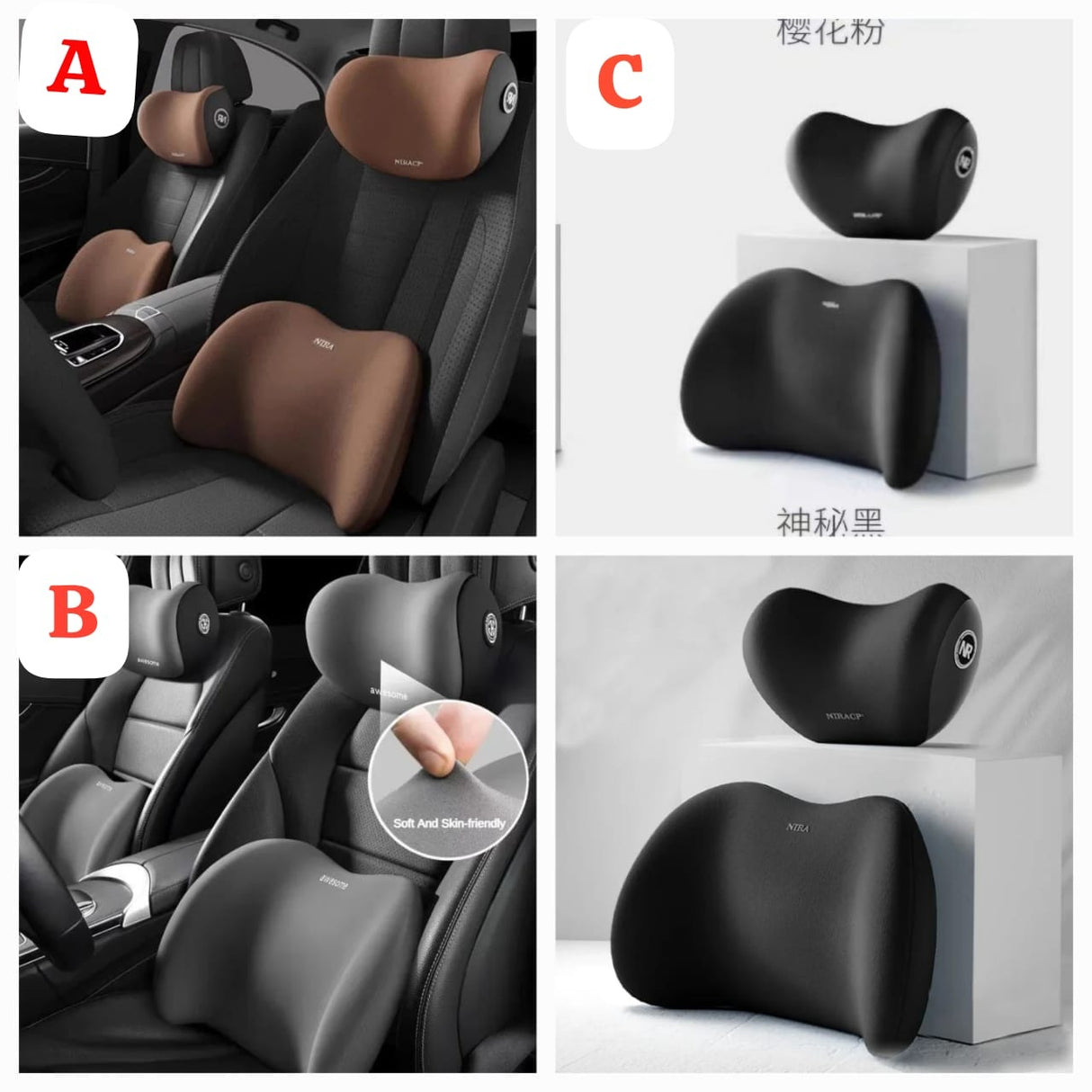 memory foam  car headrest lumbar support