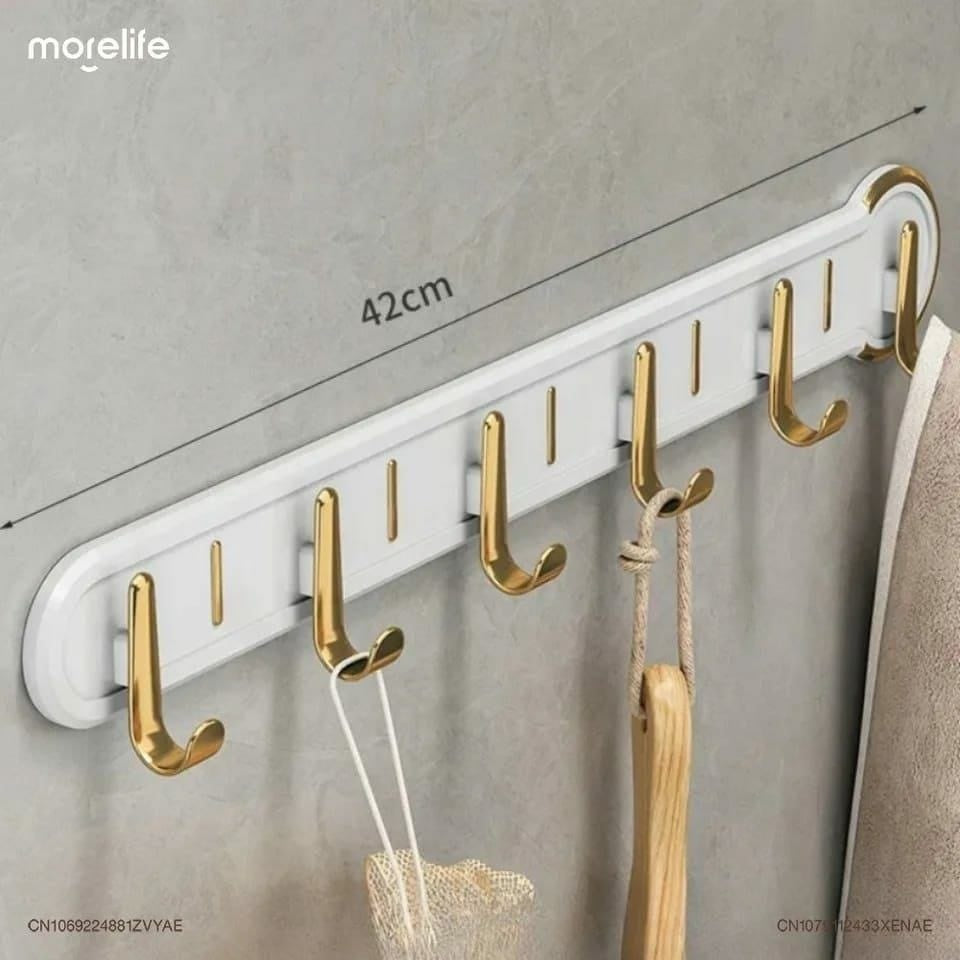 Wall-Mounted Hanging Rack with 6 Wall Hooks