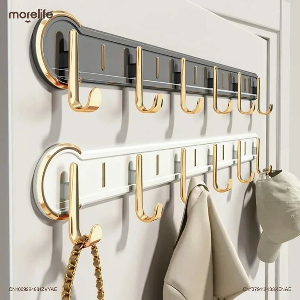 Wall-Mounted Hanging Rack with 6 Wall Hooks