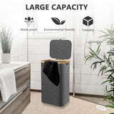 Foldable laundry basket with lid
