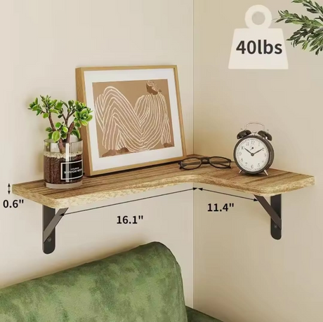 5 in 1 Rustic Wood Floating Shelves