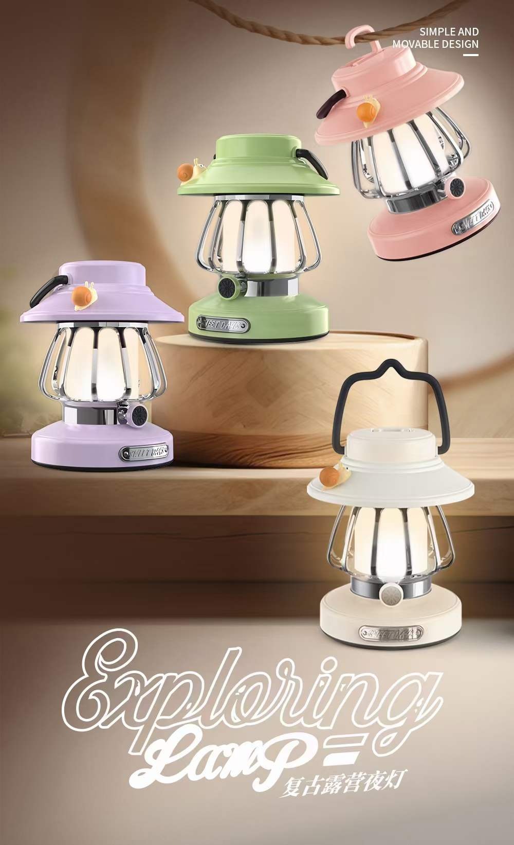 Creative Portable Camping lamp/Lantern Retro Atmosphere Light