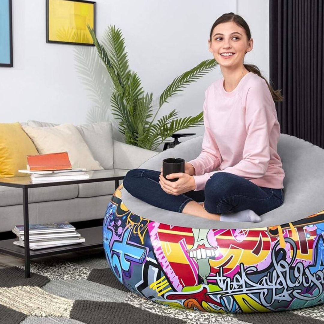 Graffiti Inflatable bean bag Airchair, Multi-Colour