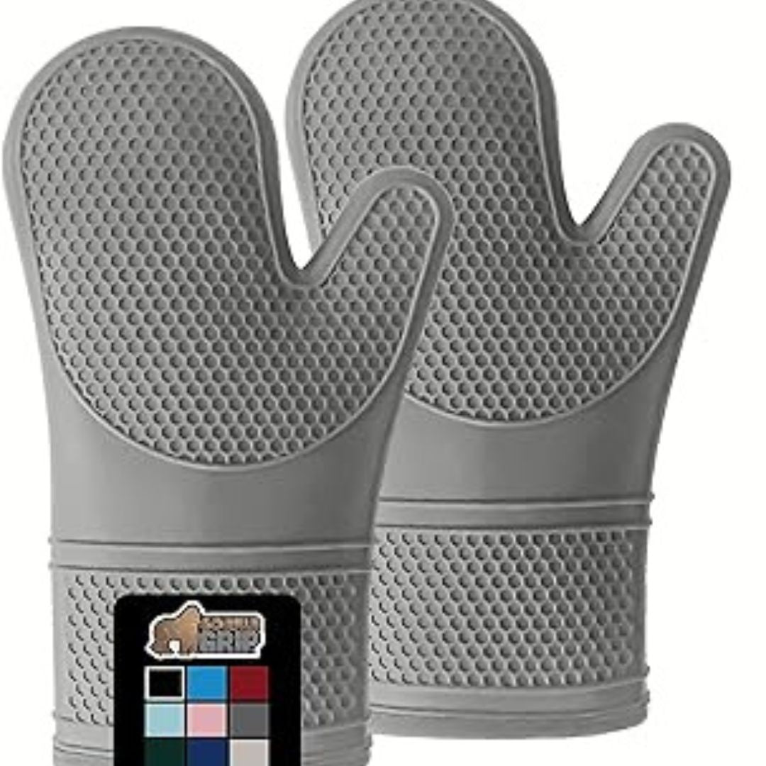 Insulated cotton kitchen//oven gloves+hand mittens