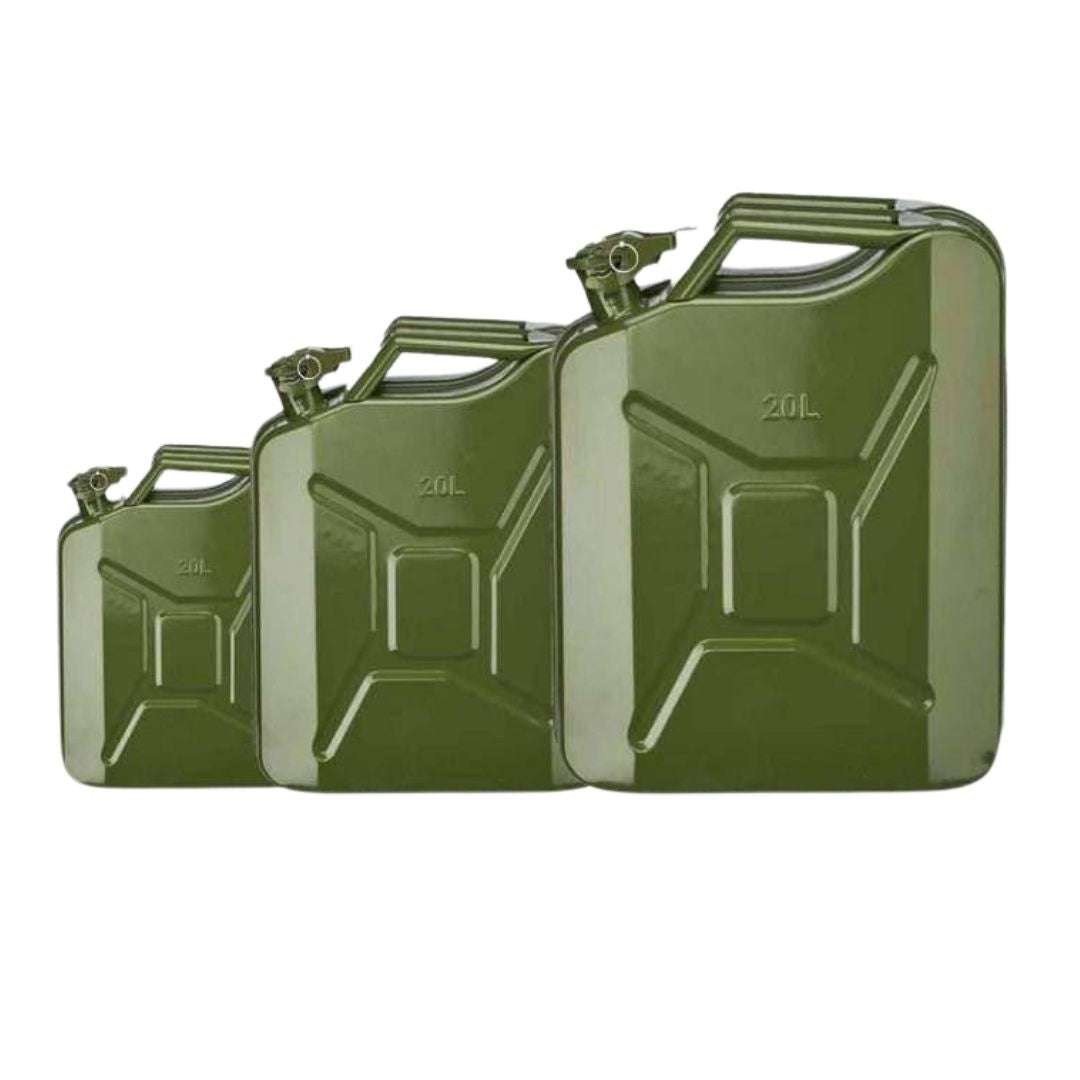 Metallic gasoline cans