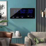 Digital Wall Clock 4 Alarms Hourly Chiming Temperature Calendar Table Clocks Plug