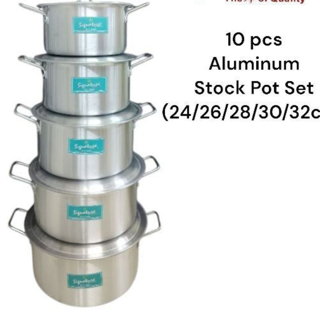 Aluminum Stock Pot with Lid 10 pcs