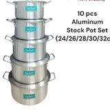 Aluminum Stock Pot with Lid 10 pcs
