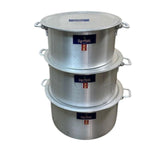 Extra Heavy Aluminum Sufurias with Lid and Handles 3 pcs
