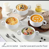 ceramic bowls with handles 6pcs