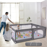 Large Baby Playpen, Playpen for Babies and Toddlers, Kids Safety Playard with Anti-Collision Foam