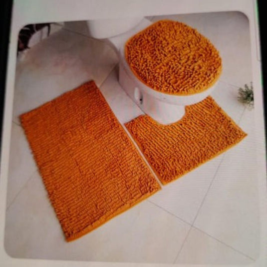 Absorbent Non-slip microfibers 3pcs toilet mat