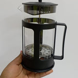 French press coffee maker with 3-level filtration system
