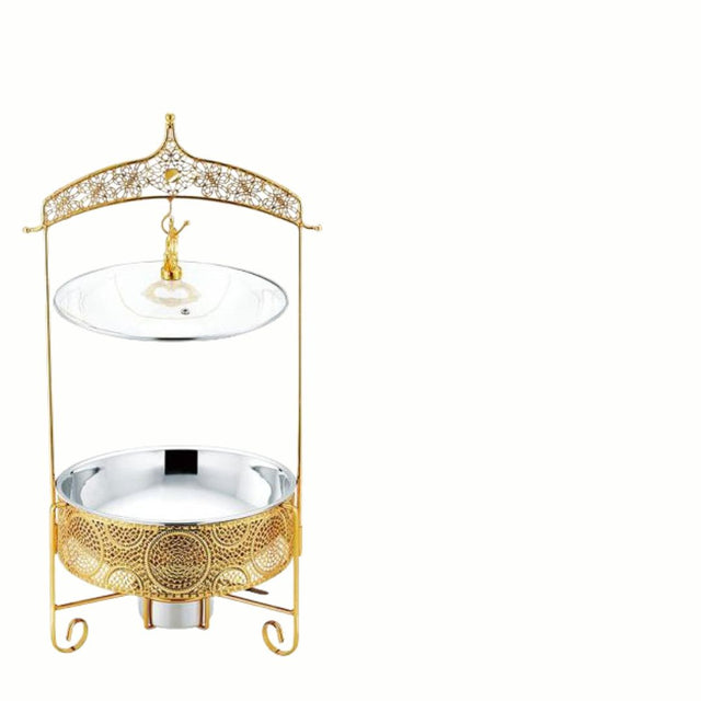 Gold Plated Round Cheffing Dish 8 Ltr