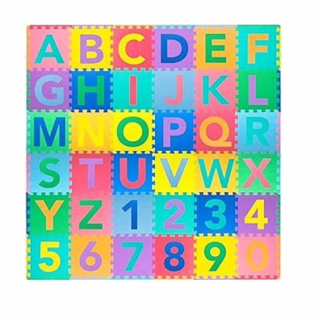 kids play mats with  alphabetic order
