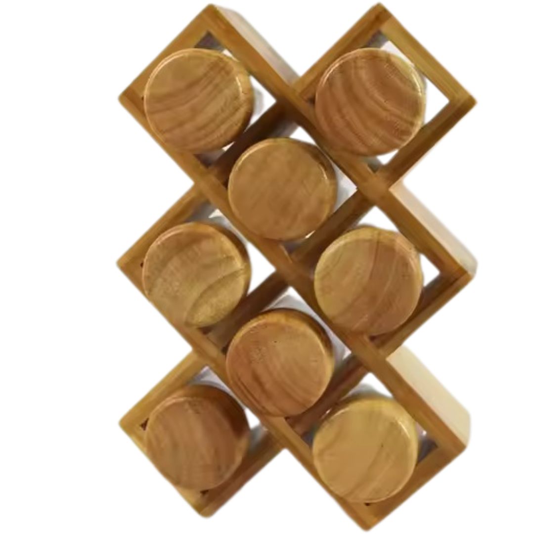 spice jars with bamboo holder 8 jars