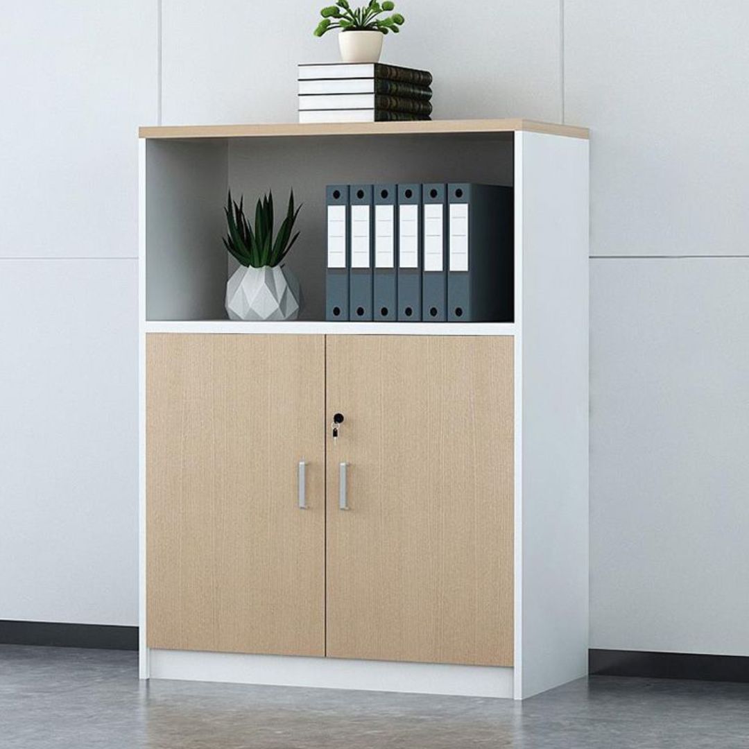 3-Shelf Art Deco Office Storage Cabinet – With Locking Door

Material: Warp-resistant engineered wood
Design: Sleek Art Deco style with smooth finish
Features:
• 3 spacious shelves for organized storage
• Lower cabinet with a secure locking door for added privacy
• Ideal for offices, study rooms, or home workspaces
• Stable and durable construction for long-term use