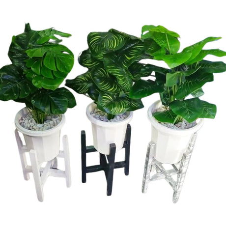 artificial flowers with wooden stand