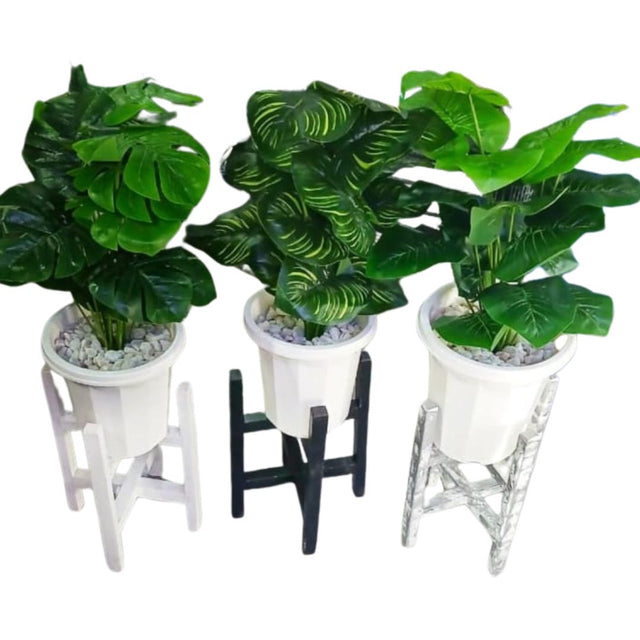 artificial flowers with wooden stand