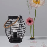 Retro Metal Wire Table Lamp Industrial Cage Lantern Led Desk Stand Night Light