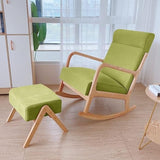 Modern Rocking Chair with Arch Headrest and Seat Cushions Relaxing Padded Seat for Patio Courtyard