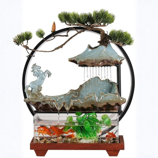 Bamboo Fountain Desktop Fishbowl – Feng Shui Water Feature