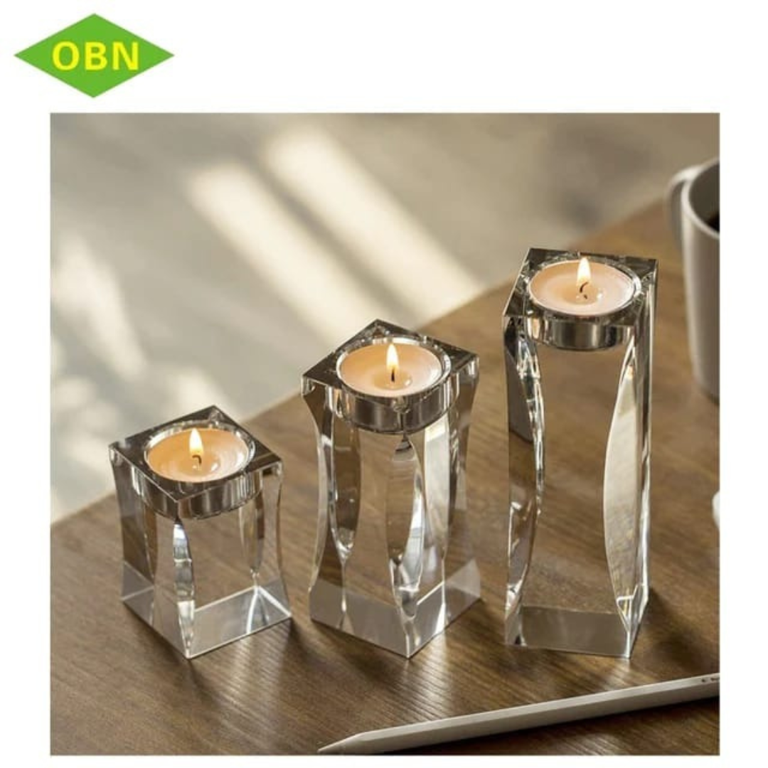 Crystal candle holders set of 3