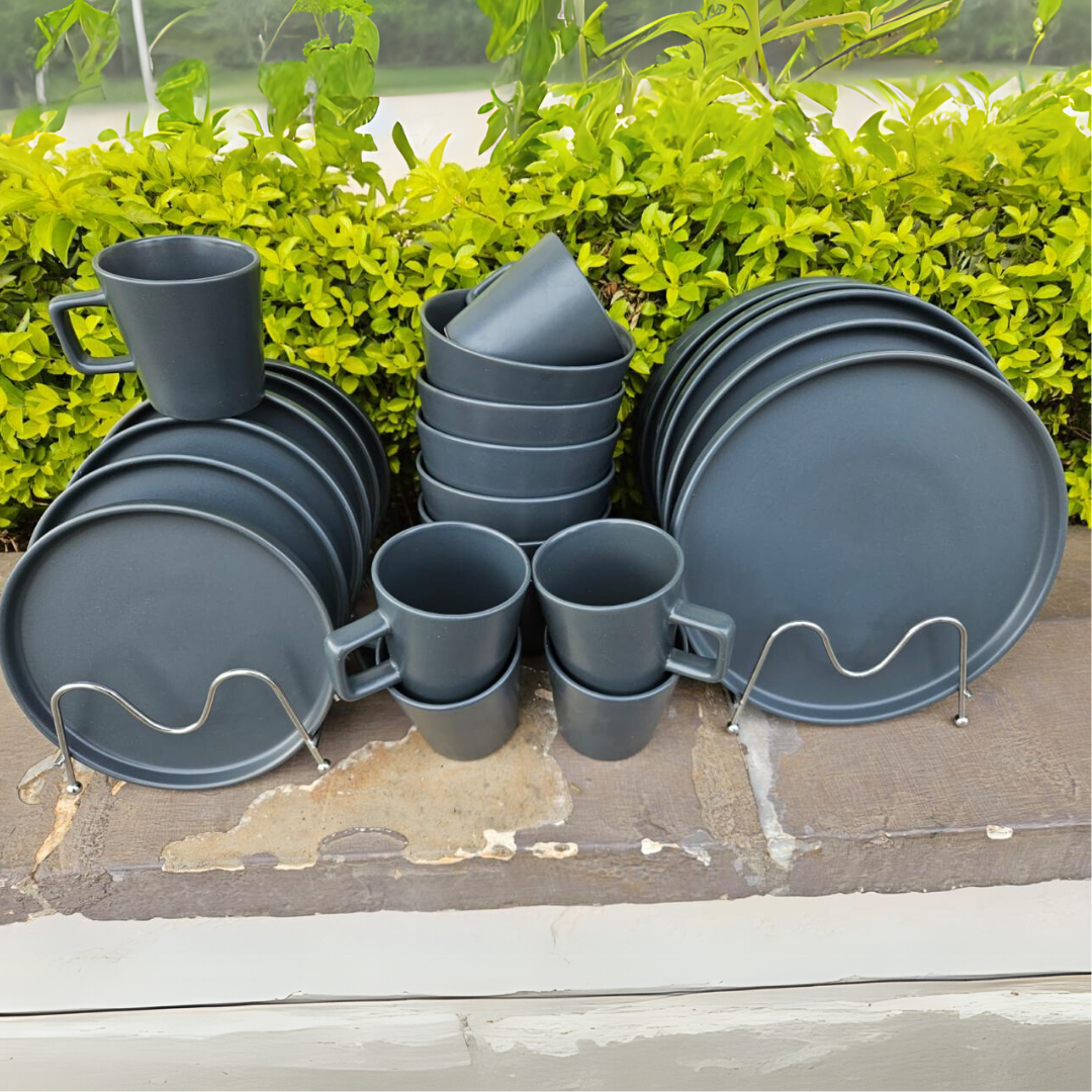 Dark grey 24pcs dinnerset