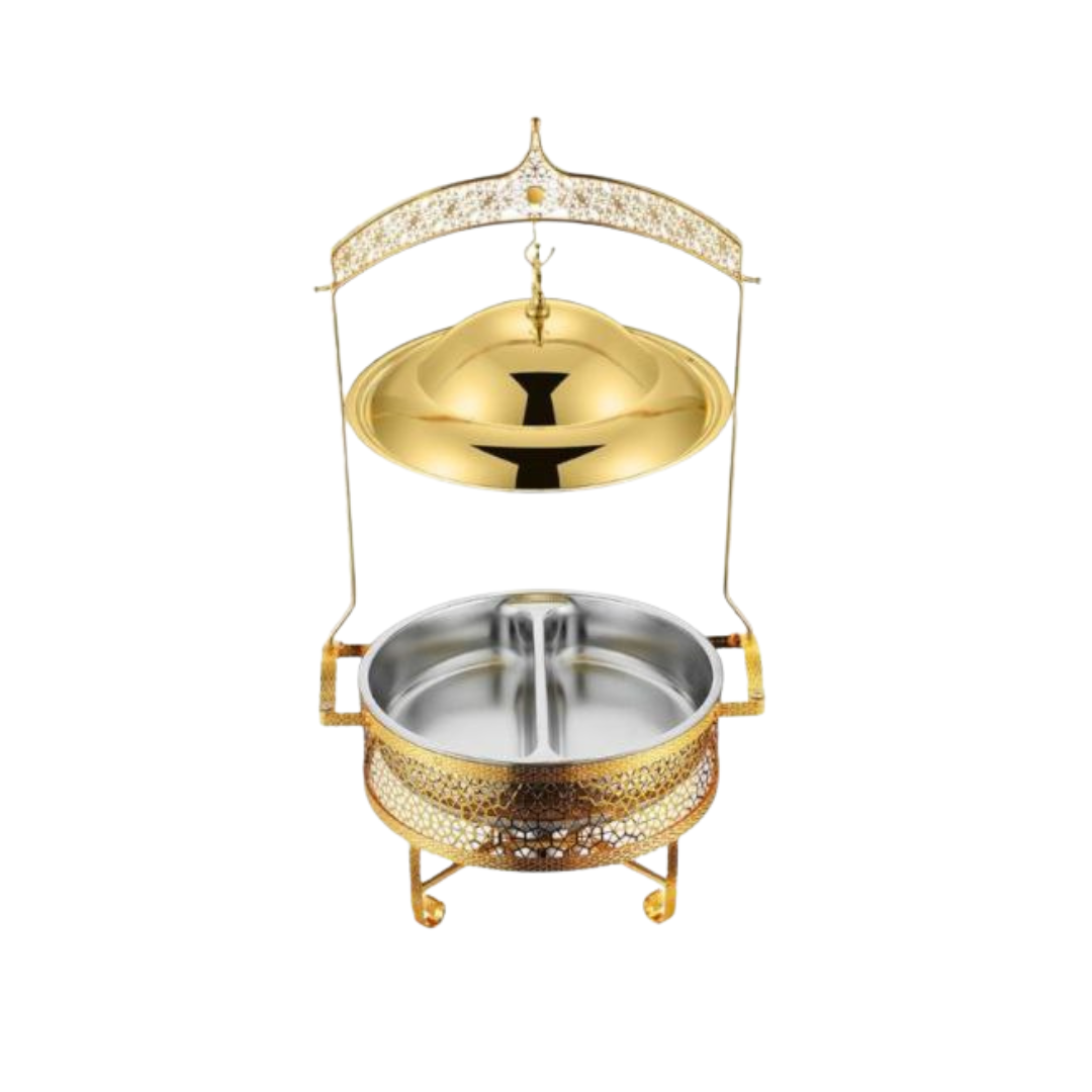 Gold Plated Round Cheffing Dish