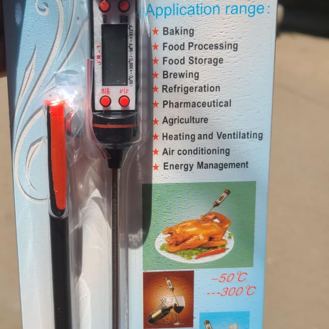 Digital food thermometer battery operated with led display