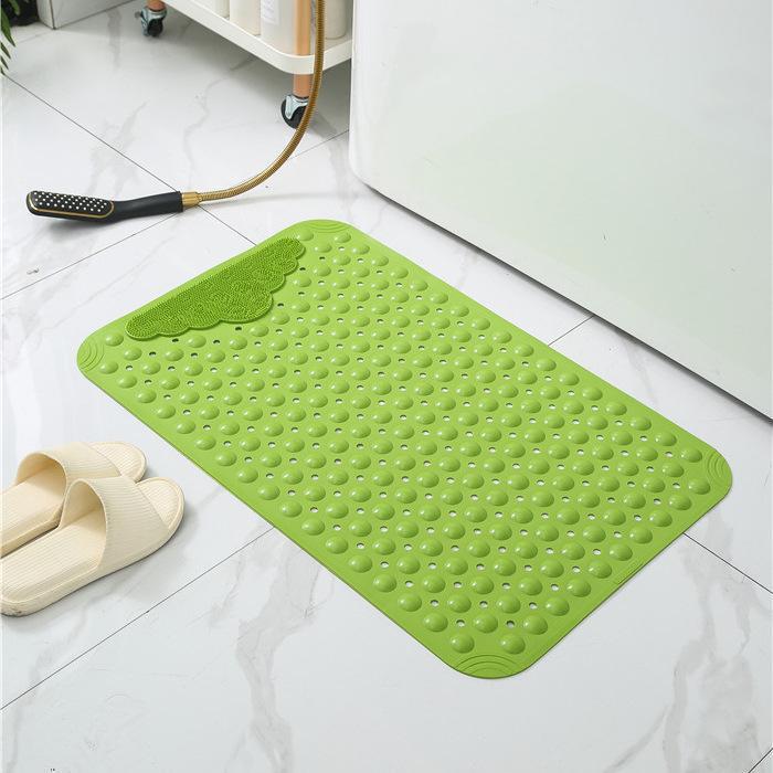 Non-Slip Bath Mat with Foot Scrubber, Suction Cups and Drain Holes. (50 x80cm)