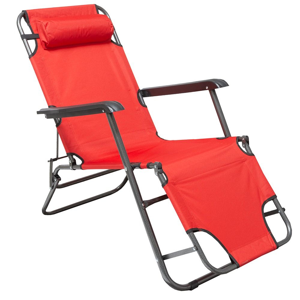 2-in-1 Beach Lounge Chair & Camping Chair