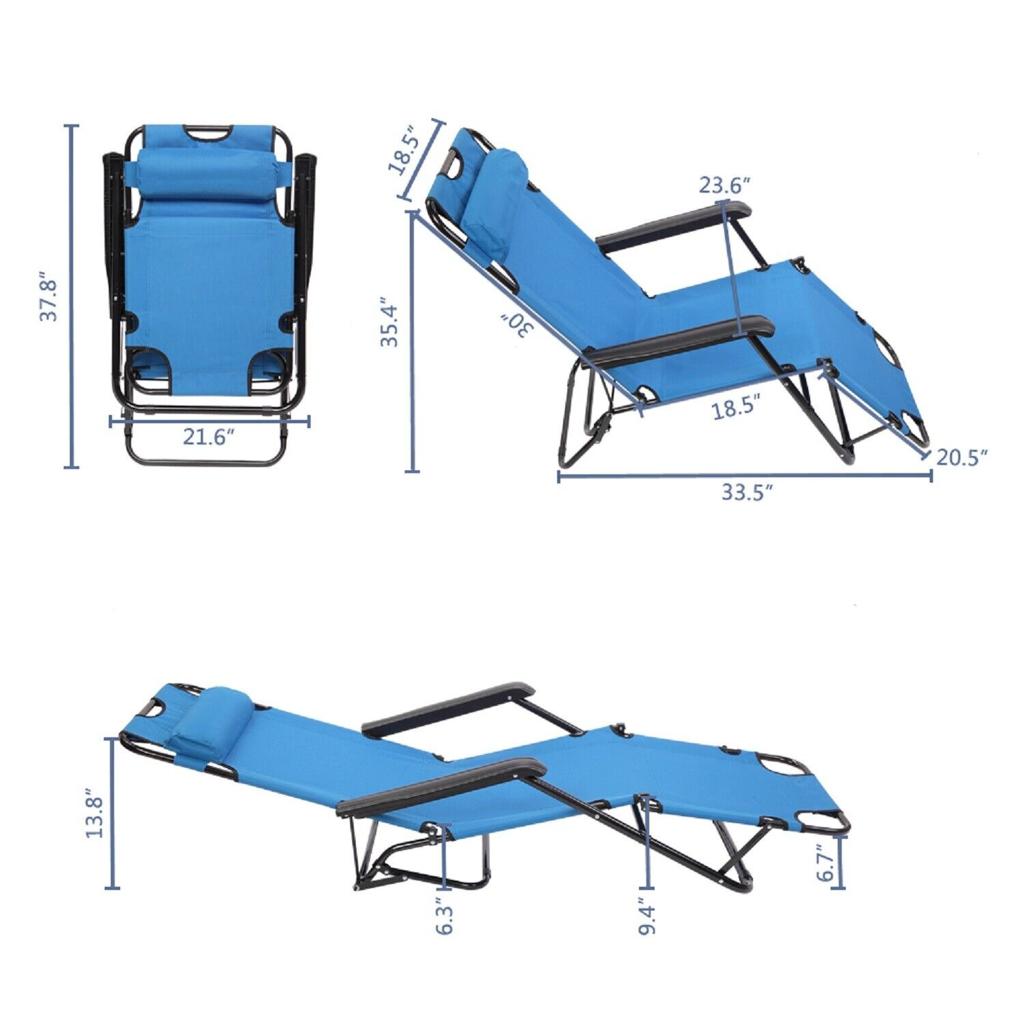 2-in-1 Beach Lounge Chair & Camping Chair