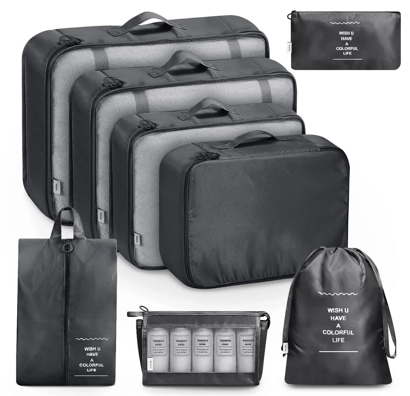 Luggage Travel Organizers For Suitcase With Toiletry Case 8pcs