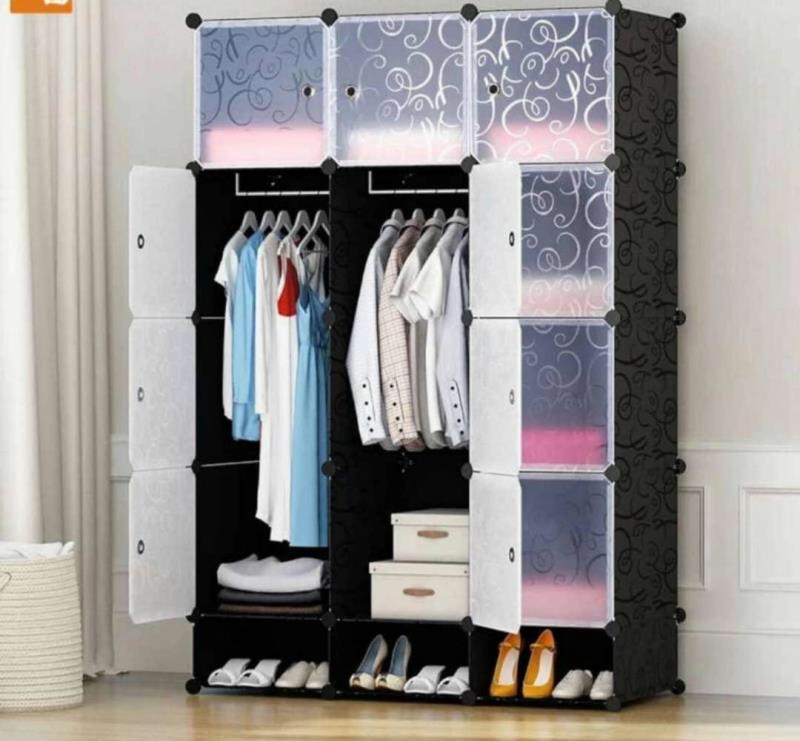 Portable Closet Wardrobe, , Cube Closet Organizer with Doors, Modular Storage Shelves, for Bedroom, Home