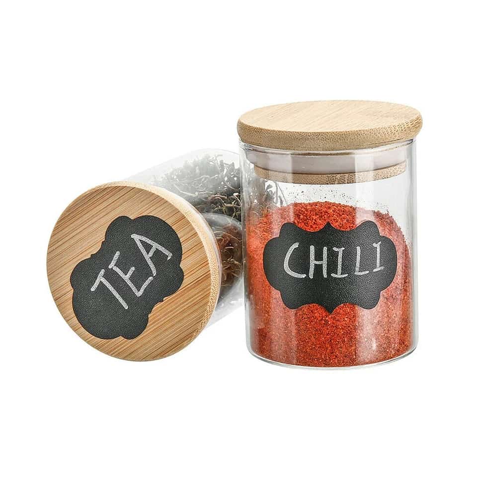 set Glass spice jar set 12pcs