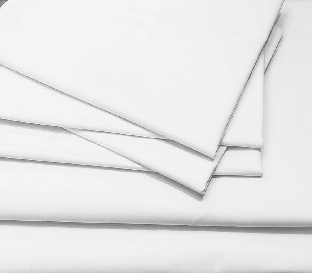 Cotton Plain White Flat Bedsheets sets