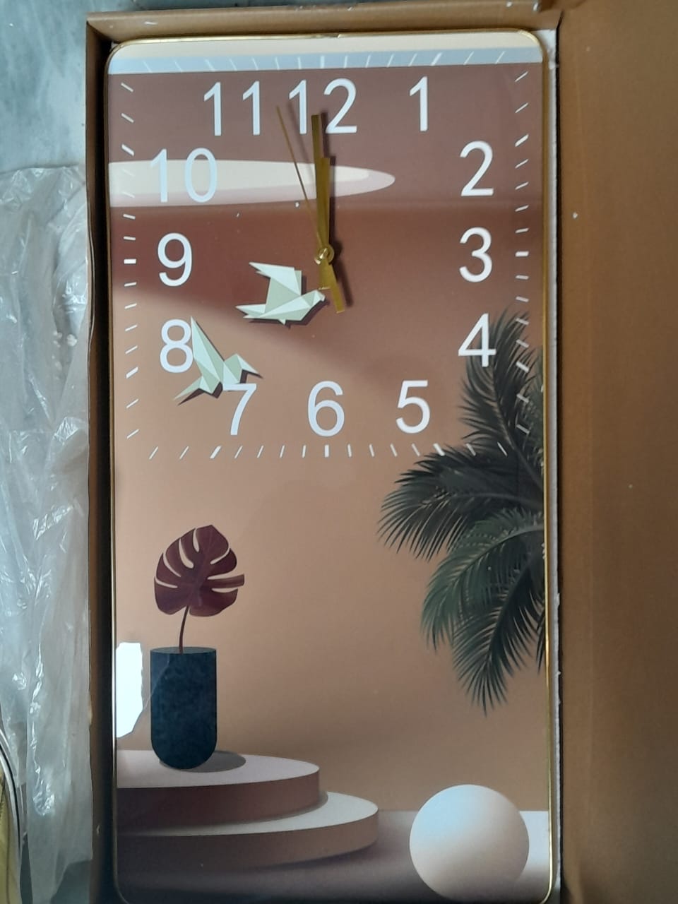 Rectangular crystal porcelain clock