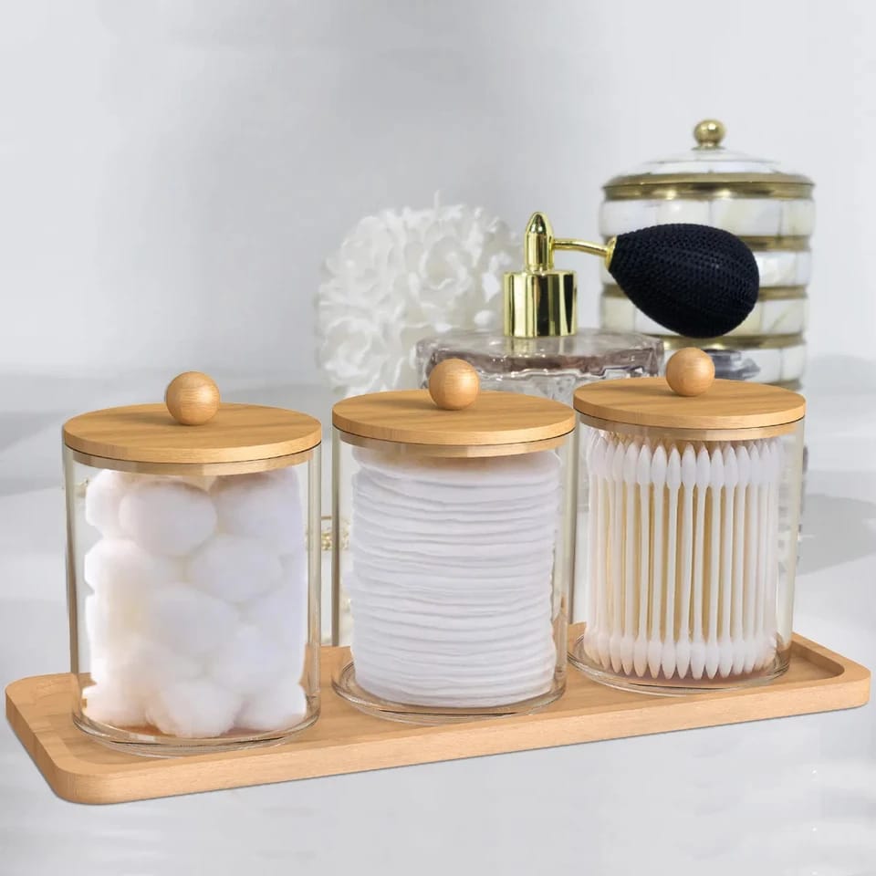 Acrylic Storage Box With Bamboo Lids