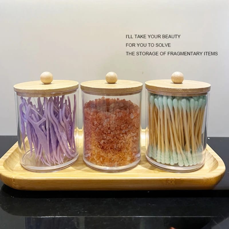 Acrylic Storage Box With Bamboo Lids